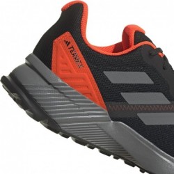 adidas Men's Terrex Soulstride Trail Running Sneaker, Black/Grey/Solar Red, 15